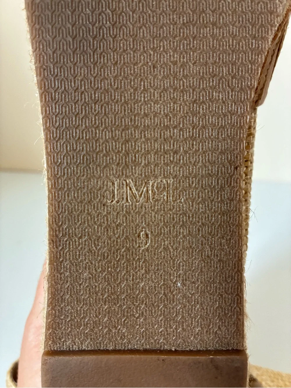 J.McLaughlin Woven Tan Raffia Slip On Espadrille Loafers size 9